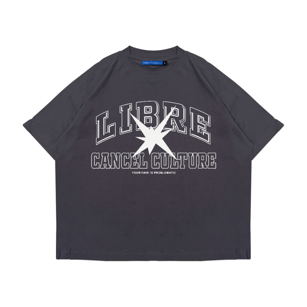 Oversize Boxy Tshirt Kaos Cancel Culture Grey LIBRE