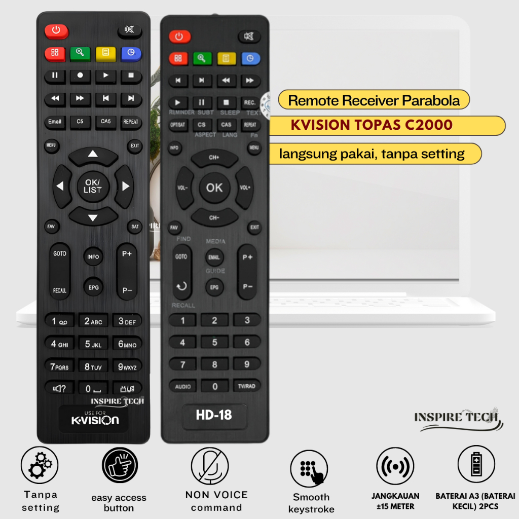 Remot Remote Parabola K-Vision Bromo C2000 / Topas TV TS2-39  Receiver