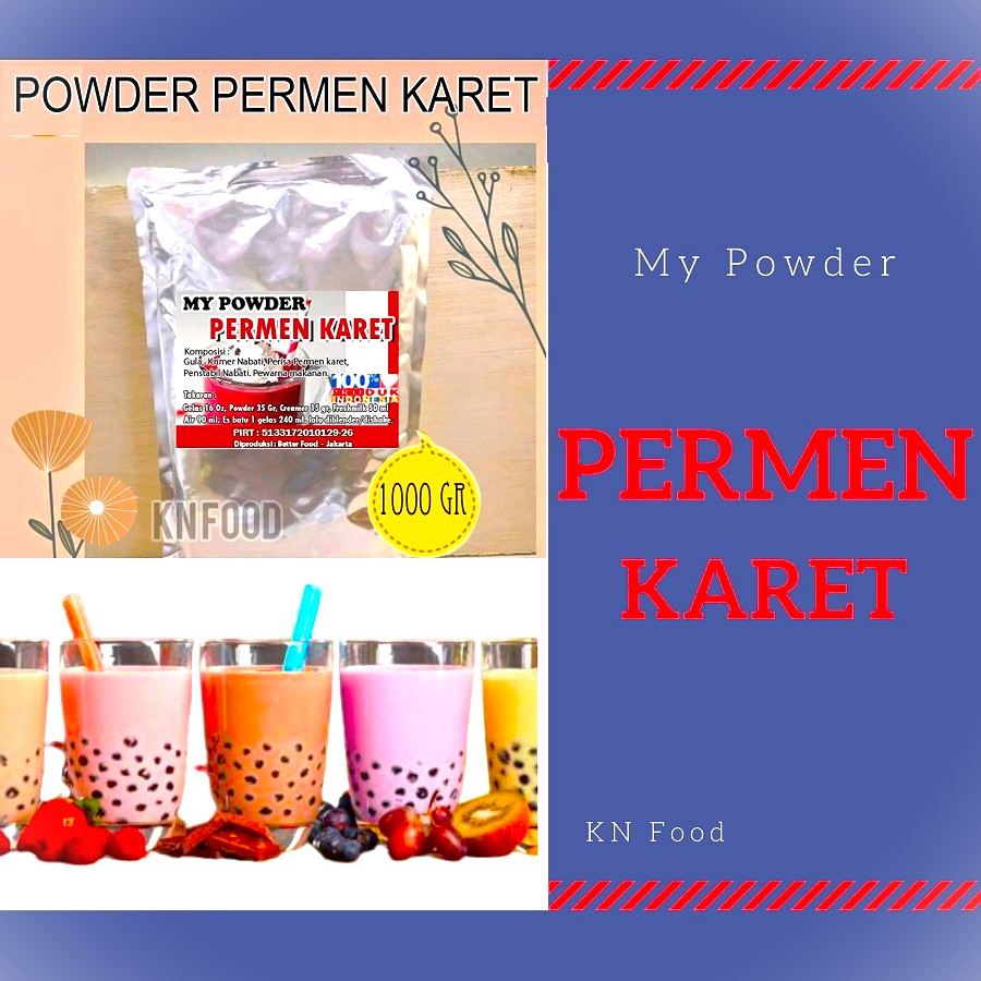 

Powder PERMEN KARET powder 1 KG Bubuk minuman PERMEN KARET 1000 gr