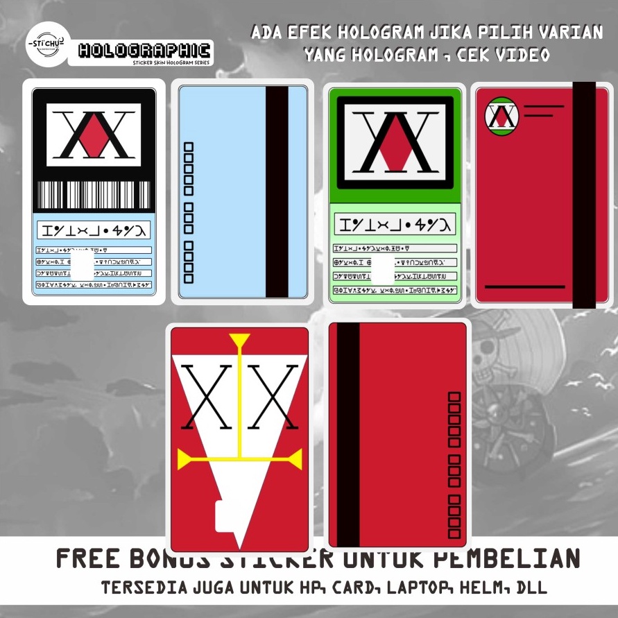 

BURUAN ORDER GAN Sticker Skin Card ATM Emoney Flazz tapcash brizzi Hunter X Hunter 2 Sisi