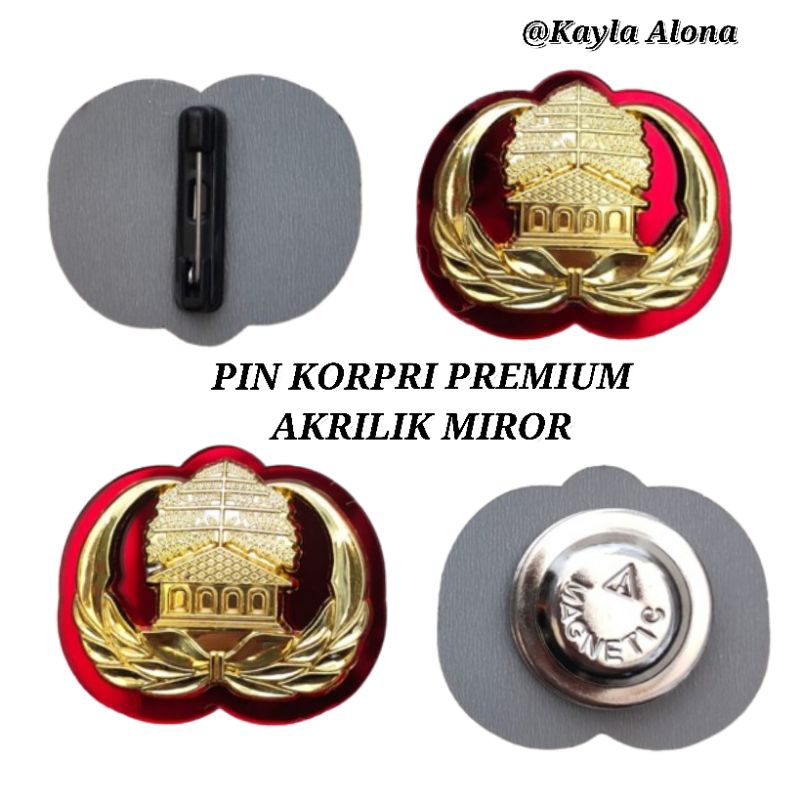 PIN KORPRI GOLD PREMIUM AKRILIK MIROR - BROS KORPRI GOLD PREMIUM AKRILIK MIROR
