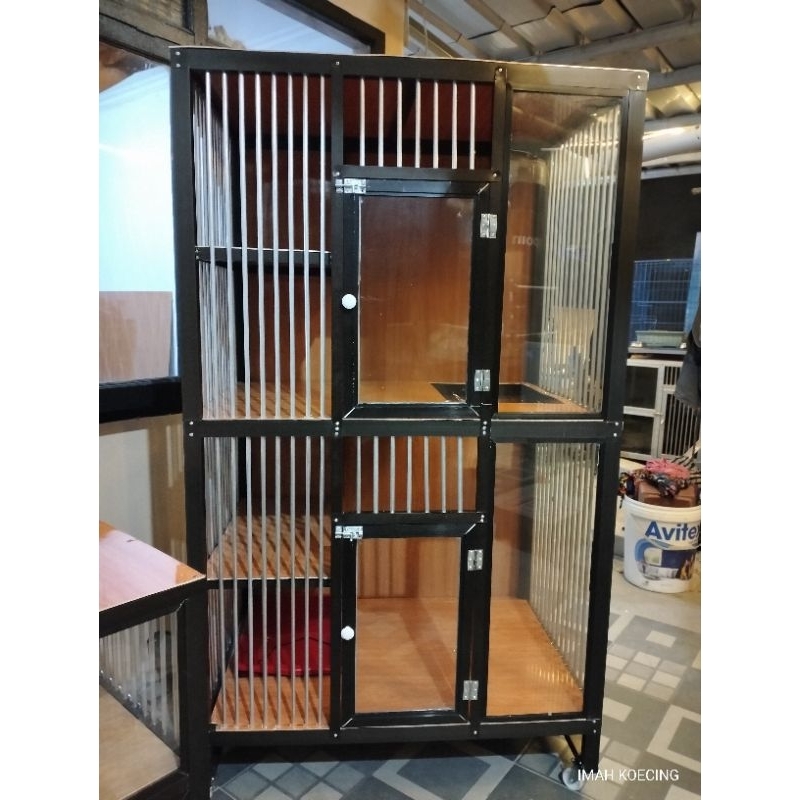 kandang kucing 2 tingkat aluminium