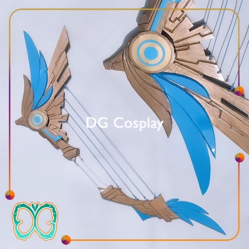 Genshin Impact - Skyward Harp Bow - Venti Cosplay - Mainan kayu replika