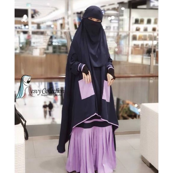 COD NEWPRODUCT gamis syari dan khimar set syari Hafsah set by resvycollection