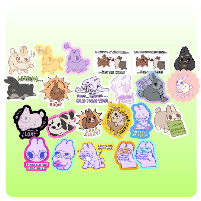 

[PLEASE READ DESC. MIN 3 pcs] Silly Buns Die Cut Sticker