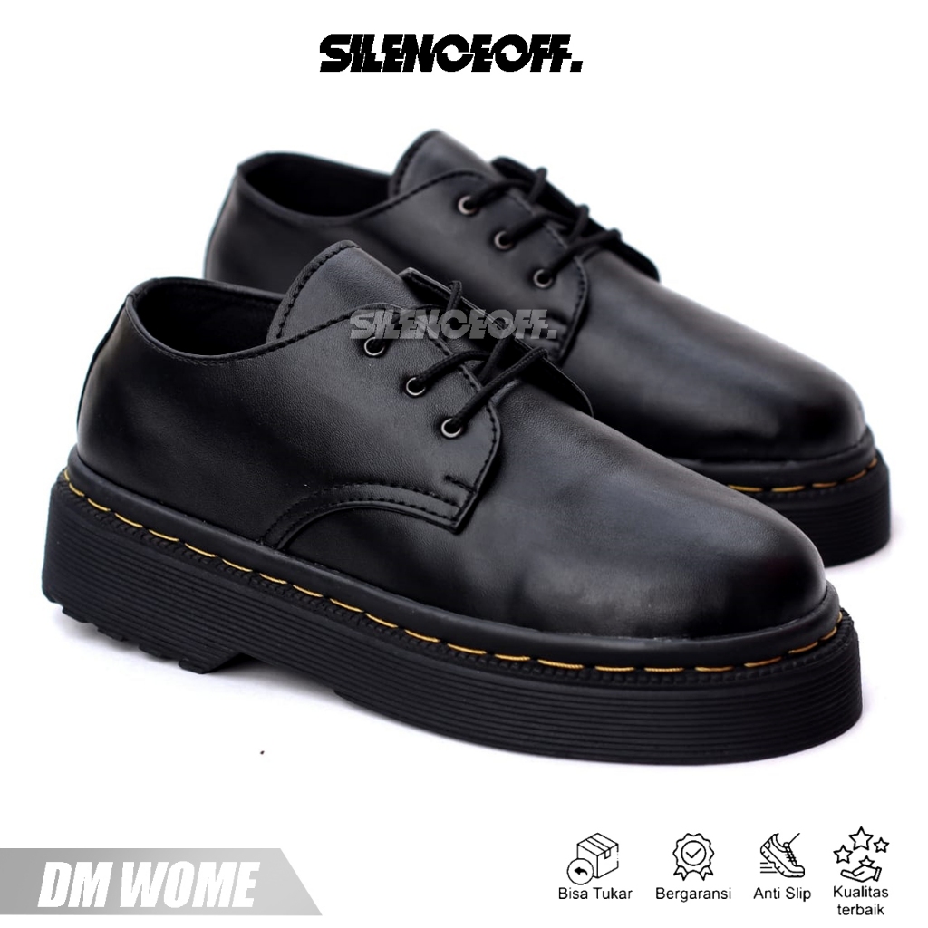 SILENCE OFF - Sepatu Formal Pantofel Oxford Wanita Docmart Hak Tinggi