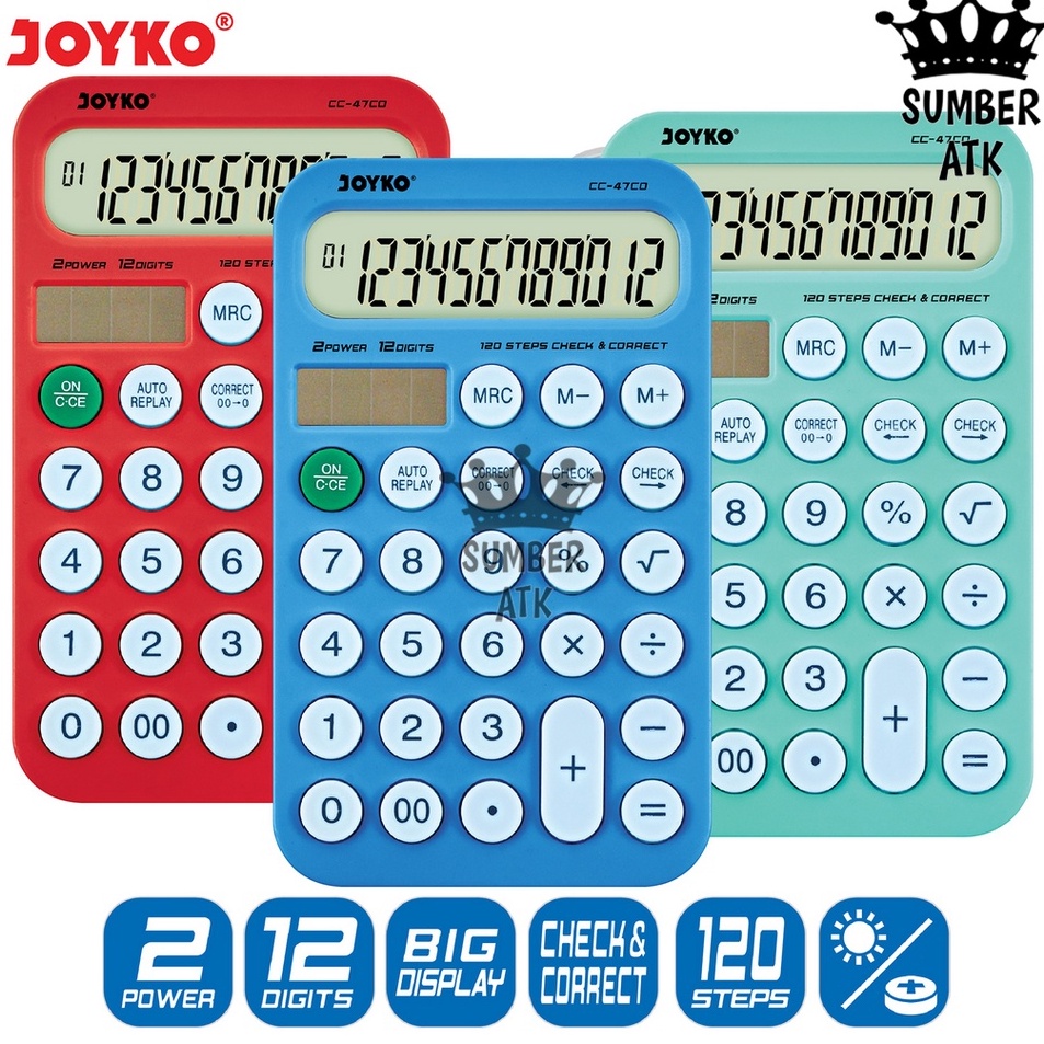 

Premium Calculator Kalkulator Joyko CC47CO 12 Digits Check Correct