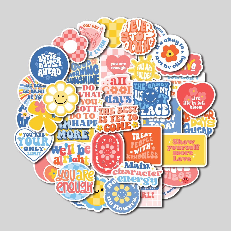 

Super Sale STICKER PACK POSITIVE VIBES 2 STICKER TUMBLER STIKER LAPTOP KOPER HELM