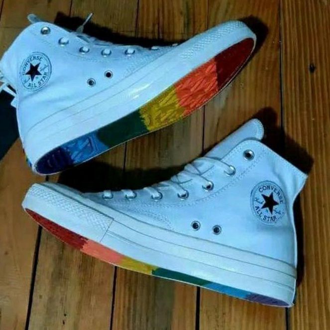 D2289 SEPATU CONVERSE CT ALL STAR FULL ALL PUTIH RAINBOWPELANGI HIGH TINGGI BOOT
