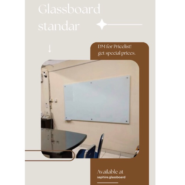 

SAPHIRE-Glassboard Papan Tulis Kaca Tanpa Frame (bisa MAGNETIK)