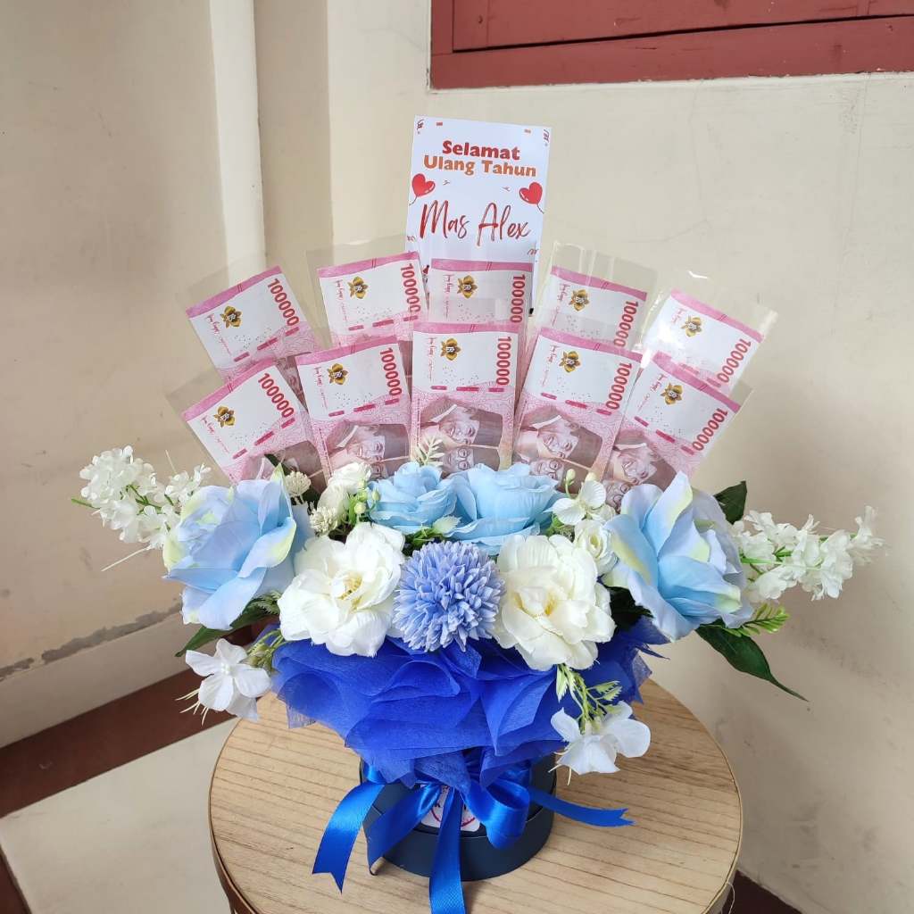 Leeopard Bloom Box Buket Uang Kosongan Buket Isi Sendiri Buket Uang Bloom Box Uang