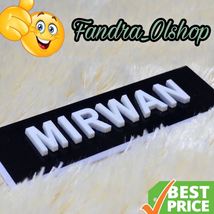 

Papan Nama Timbul 3D Name Tag Timbul 3D Akrilik MAX 1 HURUF Kualitas Terbaik