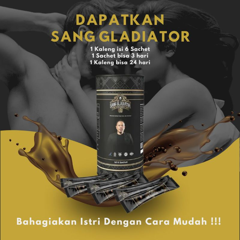 

Sang Gladiator Coffee Original Kopi Kuat Tahan Lama Pria Original 100% Halal BPOM isi 6 Sachet