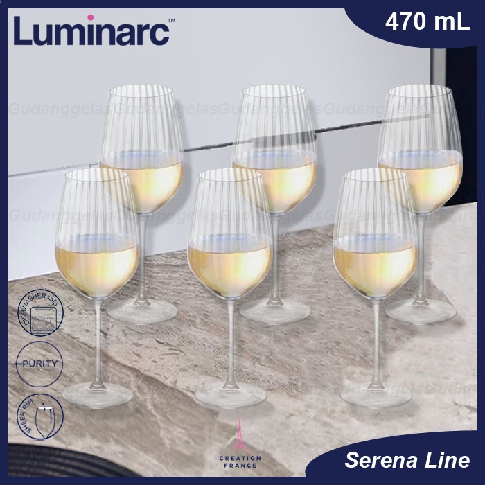 1 SET 6 PCS Luminarc Gelas Wine/Luminarc Gelas Kaki/Luminarc Serena Line/Luminarc Stemglass/Luminarc