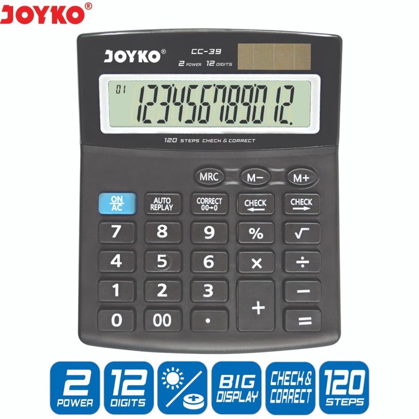 

Laris Calculator Kalkulator Joyko CC39 12 Digits Check Correct