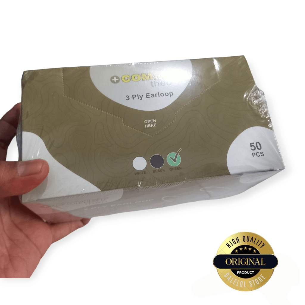 Murah masker medis 3ply earloop comet hijau