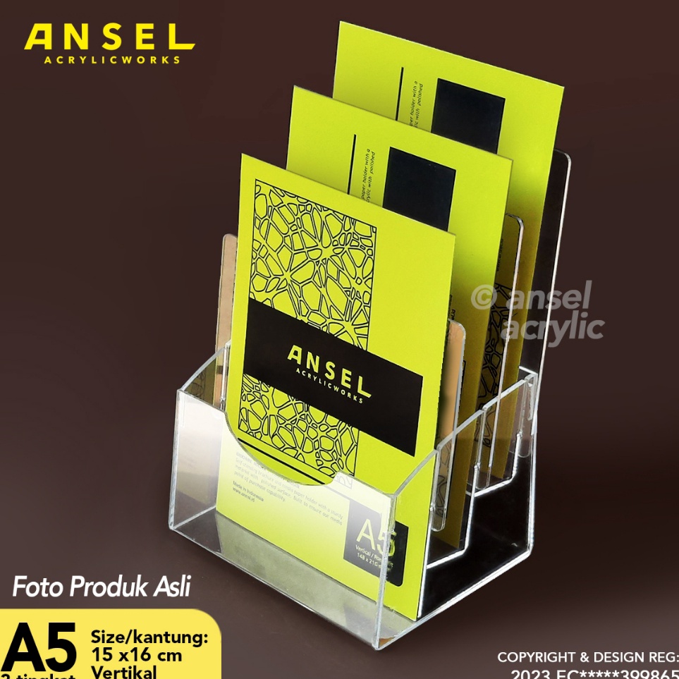 

ANSEL Tempat Akrilik Tingkat Acrylic Flyer A5 Ver Tipe E 3 n