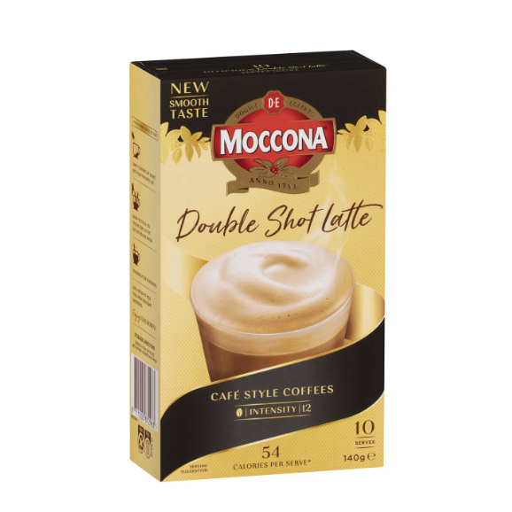 

Moccona Double Shot Latte Coffee Sachets 10 Pack