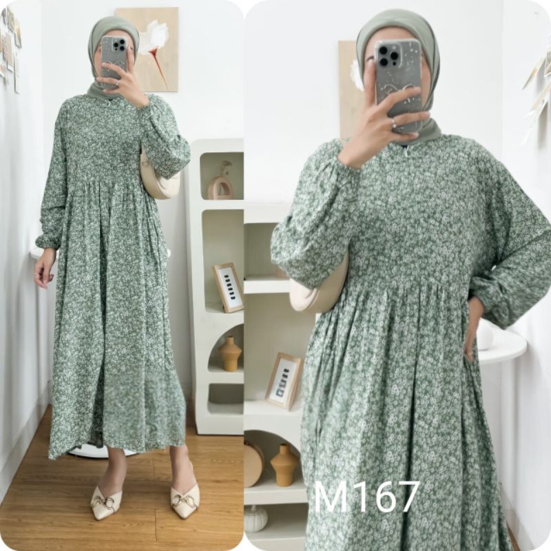 MIDI DRESS MOTIF RAYON VISCOSE Gamis midi terbaru modern gamis kondangan bigsize ld 130cm xxxl gamis