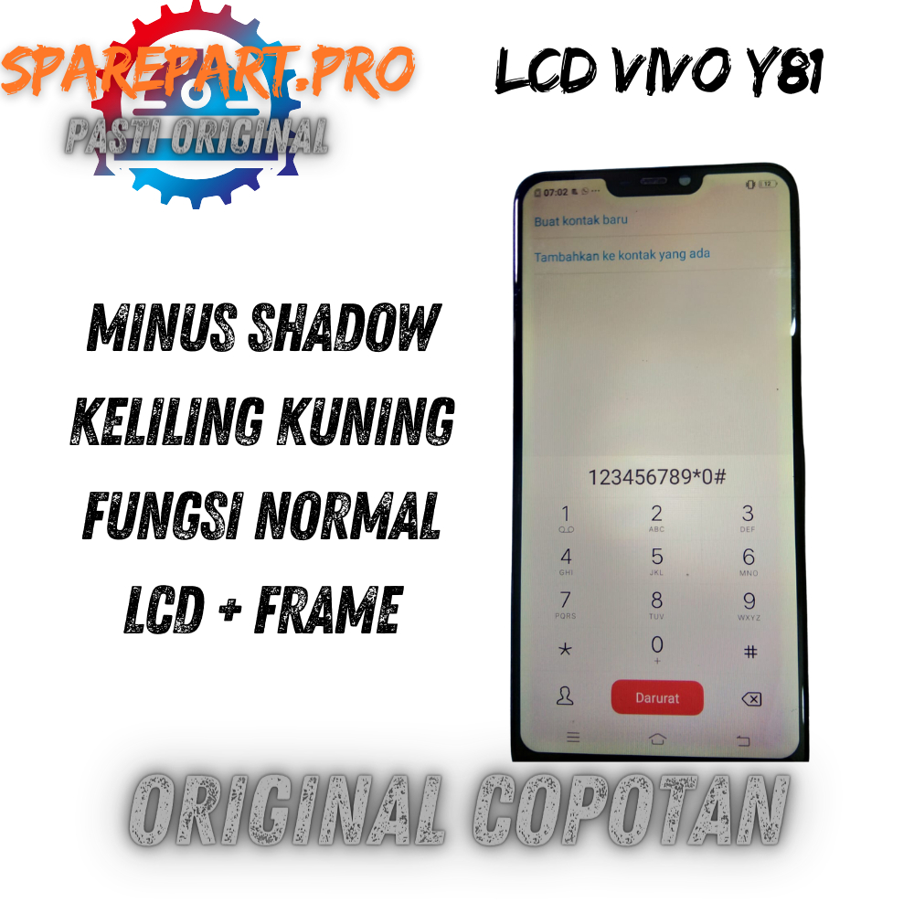 LCD + FRAME VIVO Y81 ORIGINAL COPOTAN TESTED
