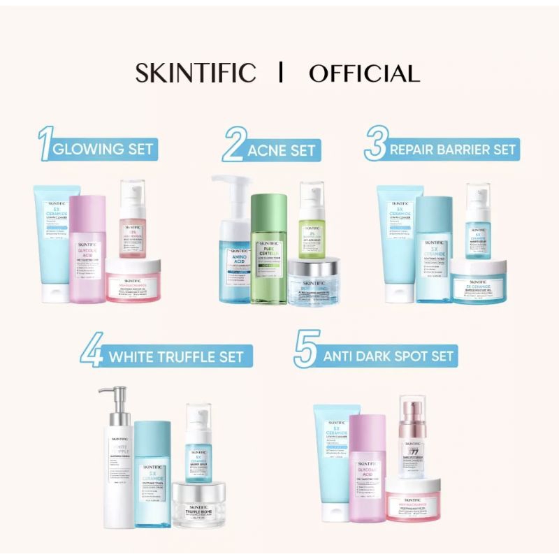 Paket 4pcs set moisturizer + Sunscreen + Serum / Toner + Clay Mask Stick  // anti dark spot / skinti