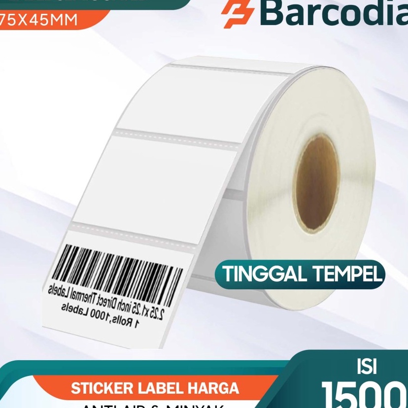 

Stok Banyak LABEL BARCODE 75 X 45 1 LINE KES STICKER LABEL SEMICOATED 75x45mm