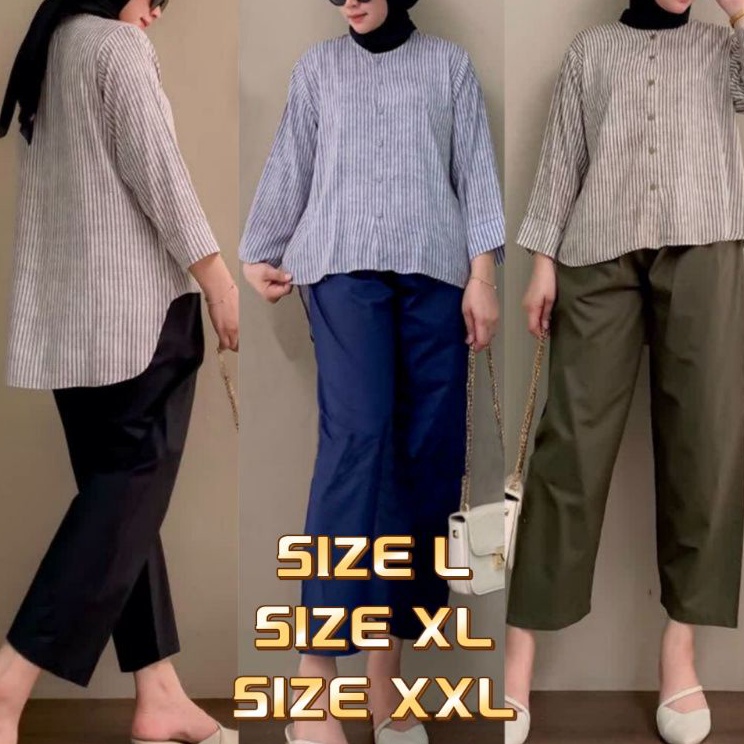 SET BLOUSE KULOT  2IN1 SET MUSLIMAH KINAN  DM TT SET BUSUI BLUS SALUR CLANA KULOT  BAJU STELAN MUSLI