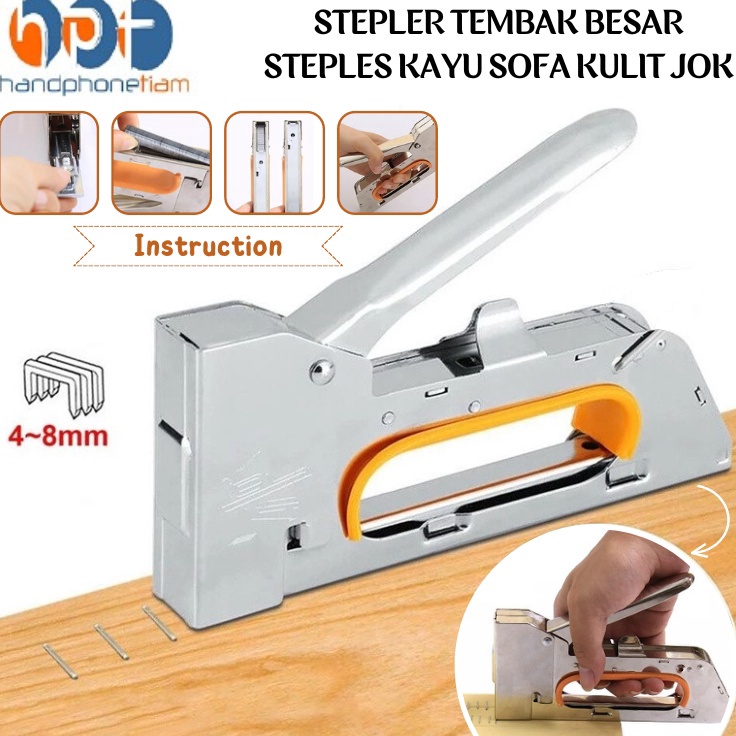 

Tacker Stapler Tembak 13468mm Powerful Staples Alat Bantu Pemasangan Sarung Sofa Kulit Jok Motor Steple Cekrekan Pengokot Kayu