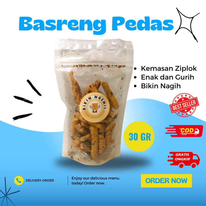 

Basreng Pedas/Snack Kiloan Murah/Cemilan Enak dan Gurih/Aneka Snack Murah