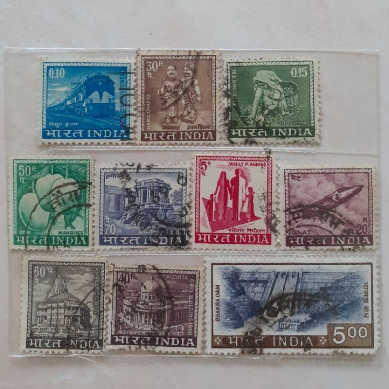 

Perangko India Definitive Series 1965-1975 Tahun 1965-1975 set 10pcs