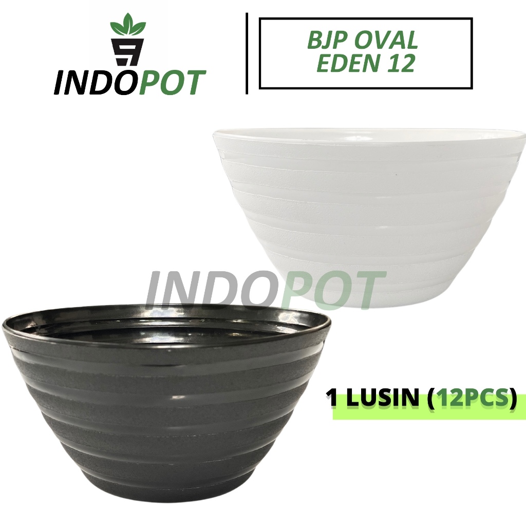 (12Pcs)Pot Eden 12 Bjp Pot Oval Lucu Glossy Cocok Untuk Dalam Ruangan Indoor