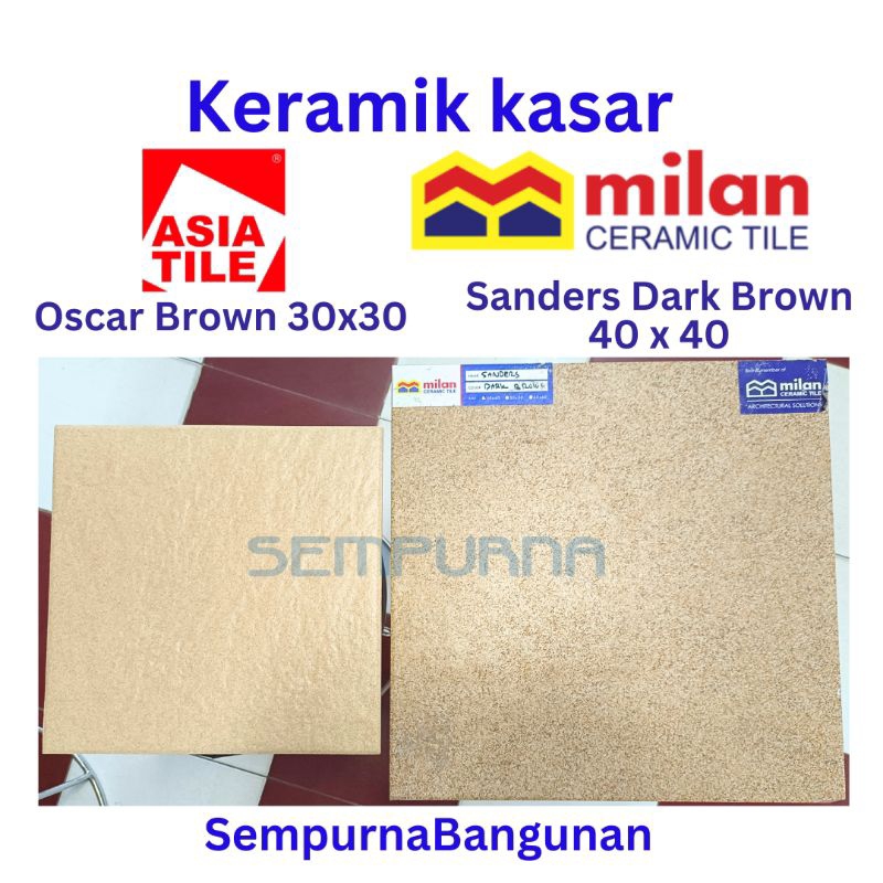 Keramik kramik ubin lantai dinding tembok kasar antislip anti slip indoor outdoor Milan Sanders Dark