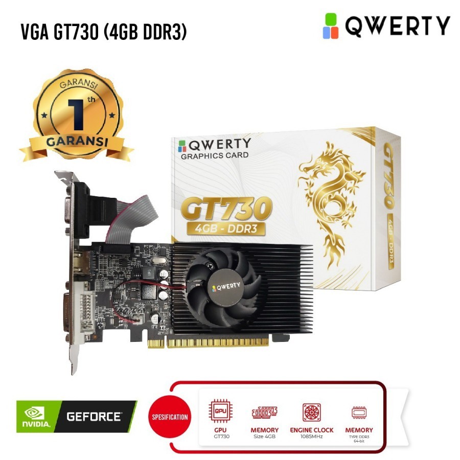 730 4gb VGA QWERTY GeForce GT730 4GB DDR3 / GT 128 Bit