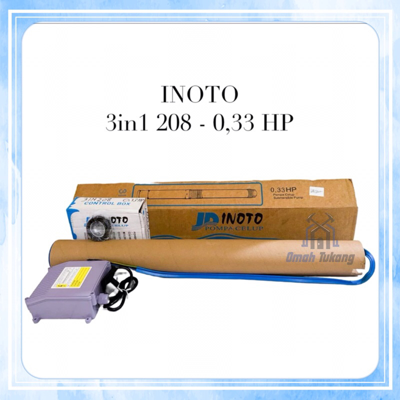 INOTO 3in1 208 0,33Hp Kabel Pendek / Pompa Air Submersible 75QJD208
