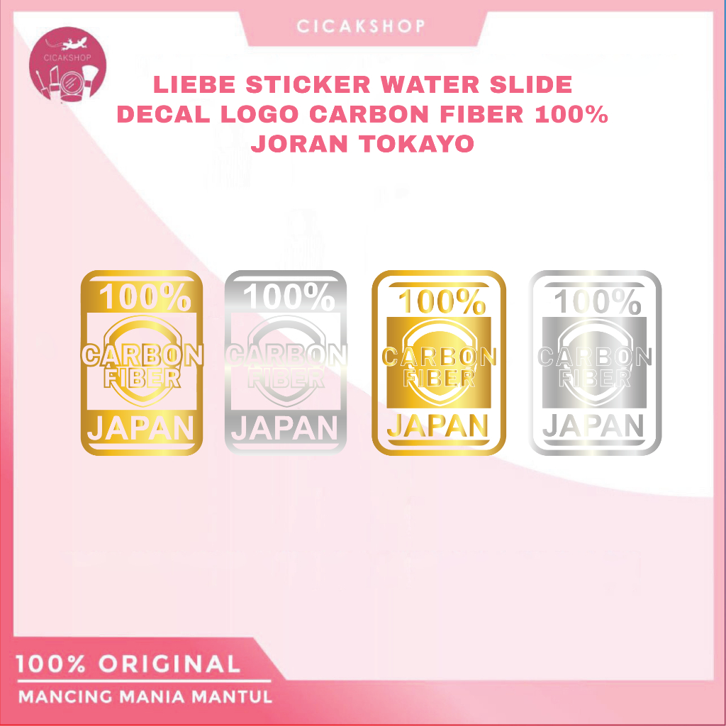 Cicakshop88 Liebe Sticker Water Slide Decal Logo Carbon Fiber 100% Untuk Joran Tokayo