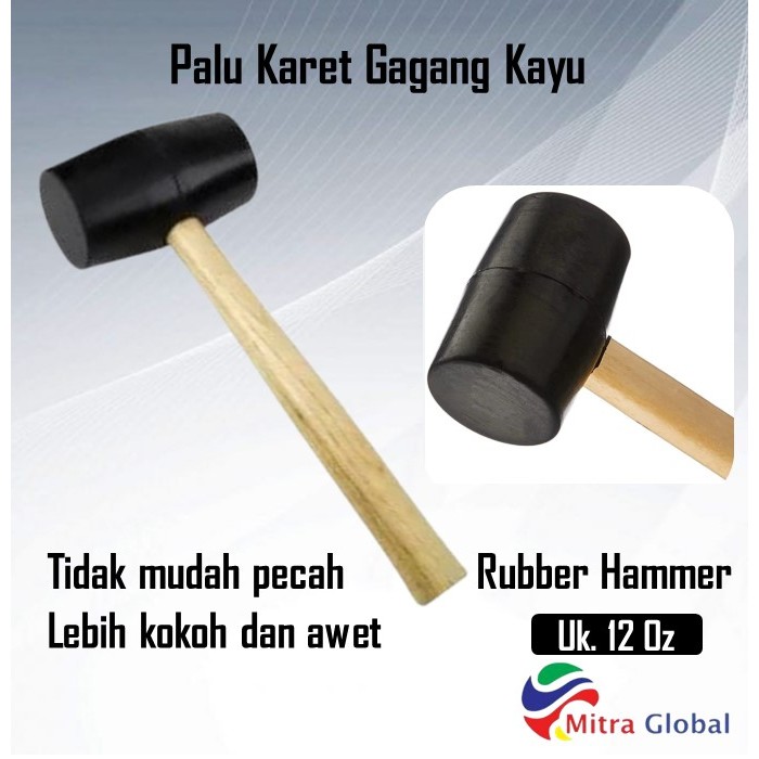 PALU KARET 8oz 12oz 16oz & 24oz PALU KARET KERAMIK GAGANG KAYU MARTIL RUBBER HAMMER WOODEN HANDLE
