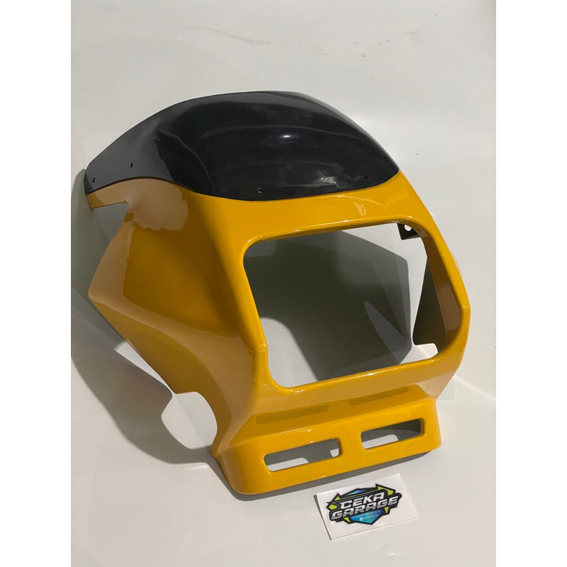 batok rxz - batok depan dan visor rxz mile. tatok. krodong dpn yamaha rx z lama warna kuning