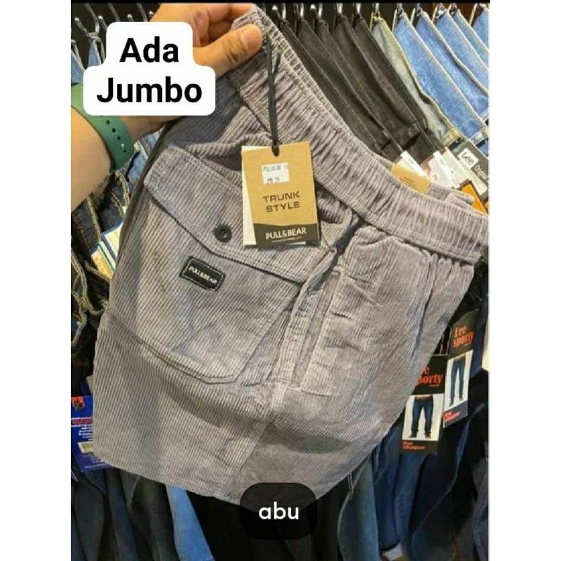 BIG SIZE CELANA PENDEK CORDUROY PRIA WANITA JUMBO DAN STANDAR