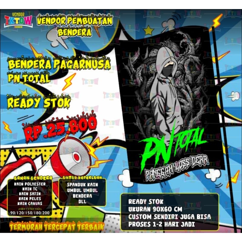 BENDERA PAGAR NUSA READY STOK DAN CUSTOM ( PN TOTAL )