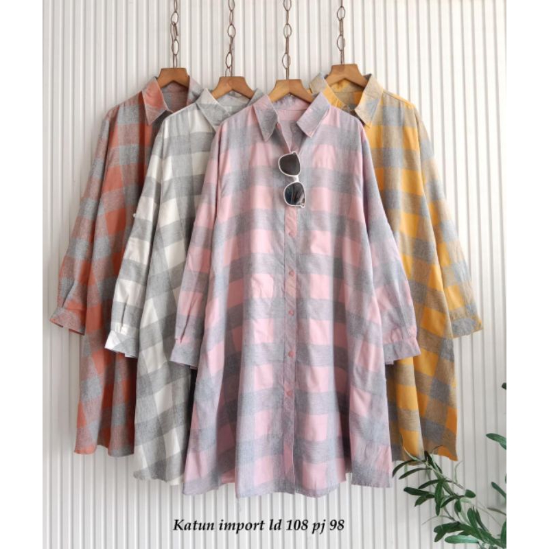 Tunik Motif Kotak Import