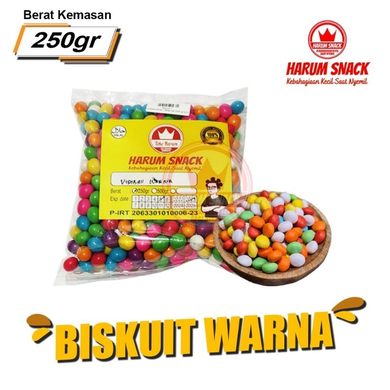 

BOLA BISKUIT WARNA WARNI 250 gram [Harum Snack Official] SNACK KILOAN MAKANAN VIDIBAL COKLAT