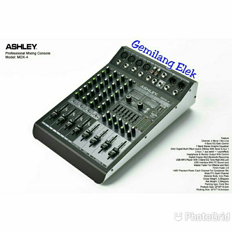 Mixer Audio ASHLEY MDX 4 Original Garansi