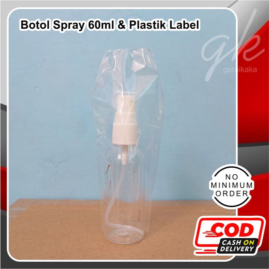 ( PROMO PAKET ) BOTOL SPRAY BENING uk. 60ml + PLASTIK SEGEL / KEMASANNYA , Botol Sepray PET & Plasti