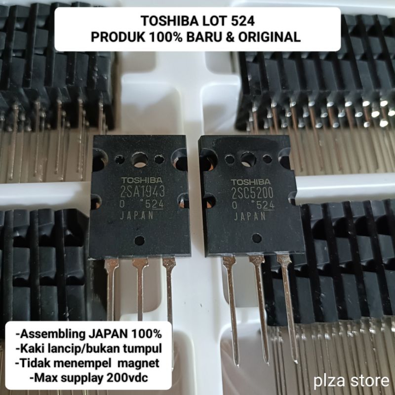 Transistor Toshiba A1943 C5200 lot 524 produk baru dan original Assembling Japan tosiba thosiba lot 