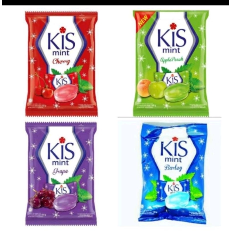 

permen kiss mint 125gr isi 50 butir sn barley grape cherry apple peach