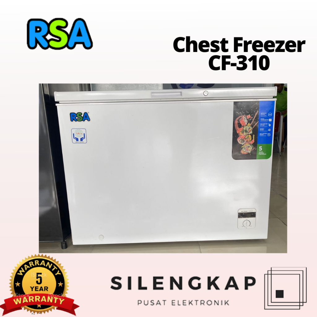 PROMO DISPLAY RSA CF 310 CHEST FREEZER BOX 300 L LEMARI PEMBEKU 300 LITER BY GEA