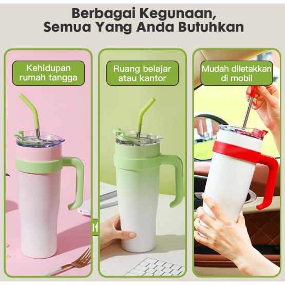 Tumbler Stainless Steel Coffee Cup Botol 304 Mug Tahan Panas Dingin kecil portable BPA FREE 1200ml 1