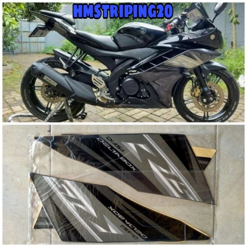 STRIPING STIKER YAMAHA R15 R 15 V2 2014 HITAM LIS BODY STANDAR BERKUALITAS