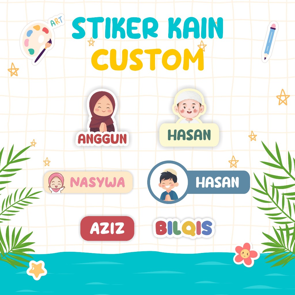 STIKER KAIN CUSTOM/STIKER BAJU/STIKER LABEL NAMA BAJU/STIKER DTF/LABEL SETRIKA