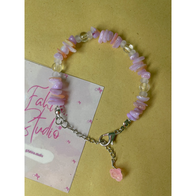 Gelang Batu Kerikil/ Gelang Batu crystal/ Gelang Batu Wanita/ Gelang Batu Pecah/ Gelang Tangan Fashi